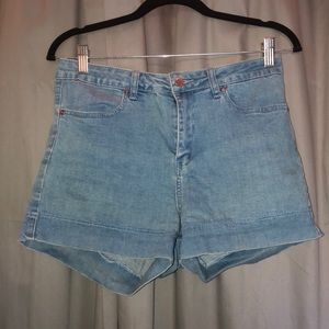 “Mom” jean shorts